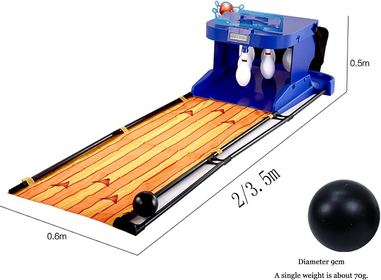 Set da Bowling per Bambini, Pista da Bowling per La Casa, Gioco di Bowling Elettronico, Console per Giochi Sportivi di Bowling da Interno, Ripristino Automatico/Illuminazione/Effetti Sonori di
