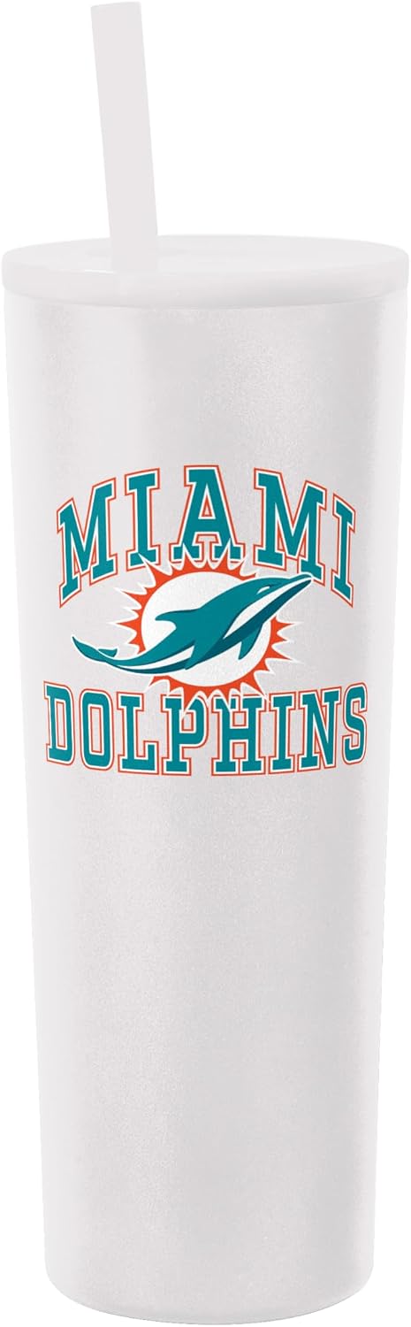 FANMATS NFL 30 oz Stainless Steel Tumbler – 30 Ounces | Powder-Coated Steel | Team Color | Straw Included | Vaccum Insulated