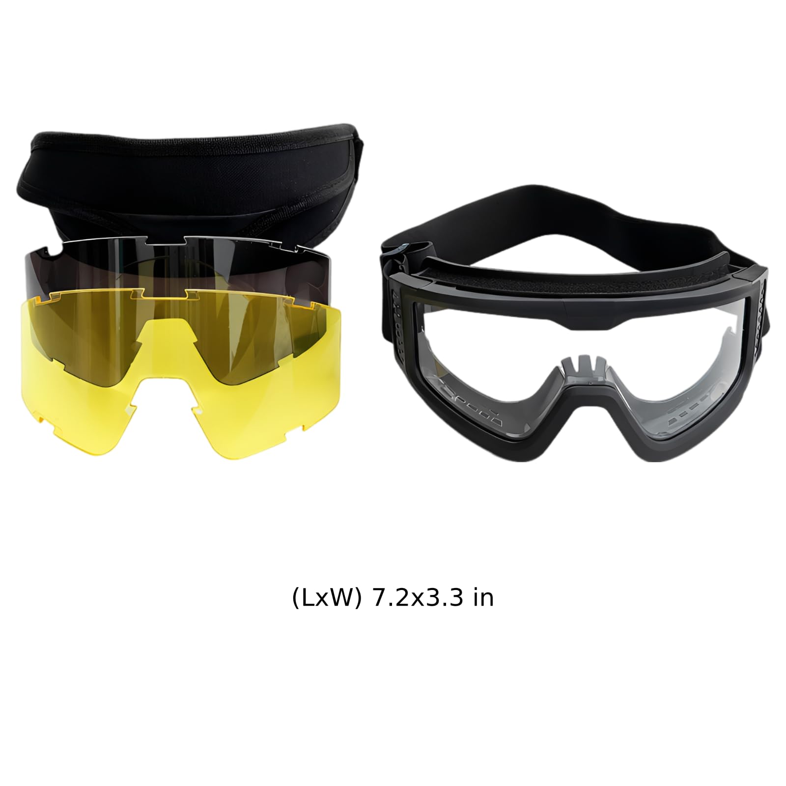 Schießbrille mit Wechselgläsern aus robustem Polycarbonat, beschlagfreie Schutzbrille für Luftgewehr und Paintball, CE/FDA/ANSI Z87.1-zertifiziert, für Jagd und Freizeitspiele