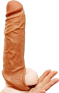 HITAKA,New 3625Soft Realistic Sleeve Extender Sheath Men's Men's Enhanced Extender Sleeve QA (L2) (D5)