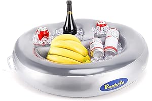 Glittery Inflatable Floating Drink Holder for Poolside Relaxation