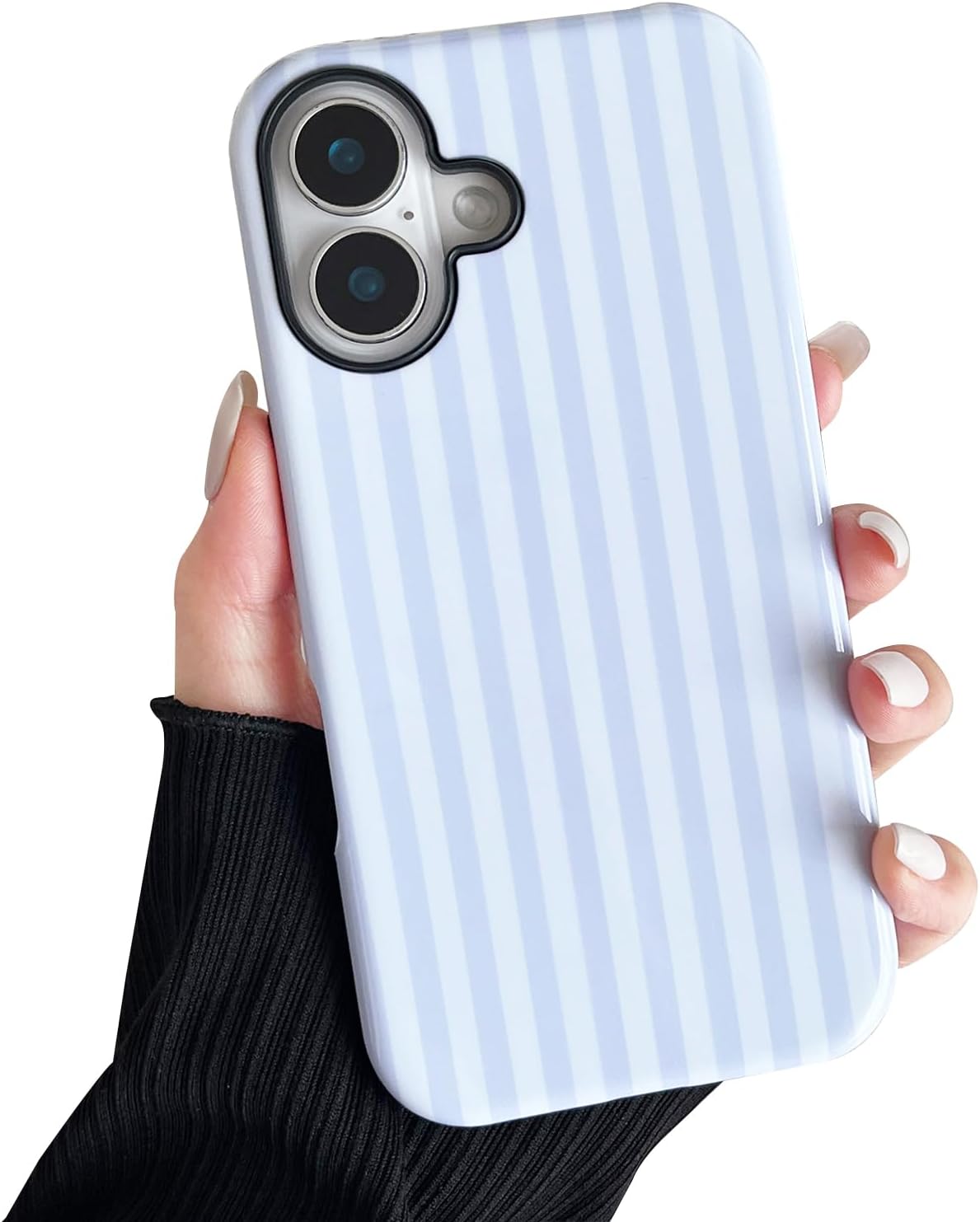Compatible with iPhone 16 Plus Case, Cute Fashion Aesthetic Striped Pattern Cover f...