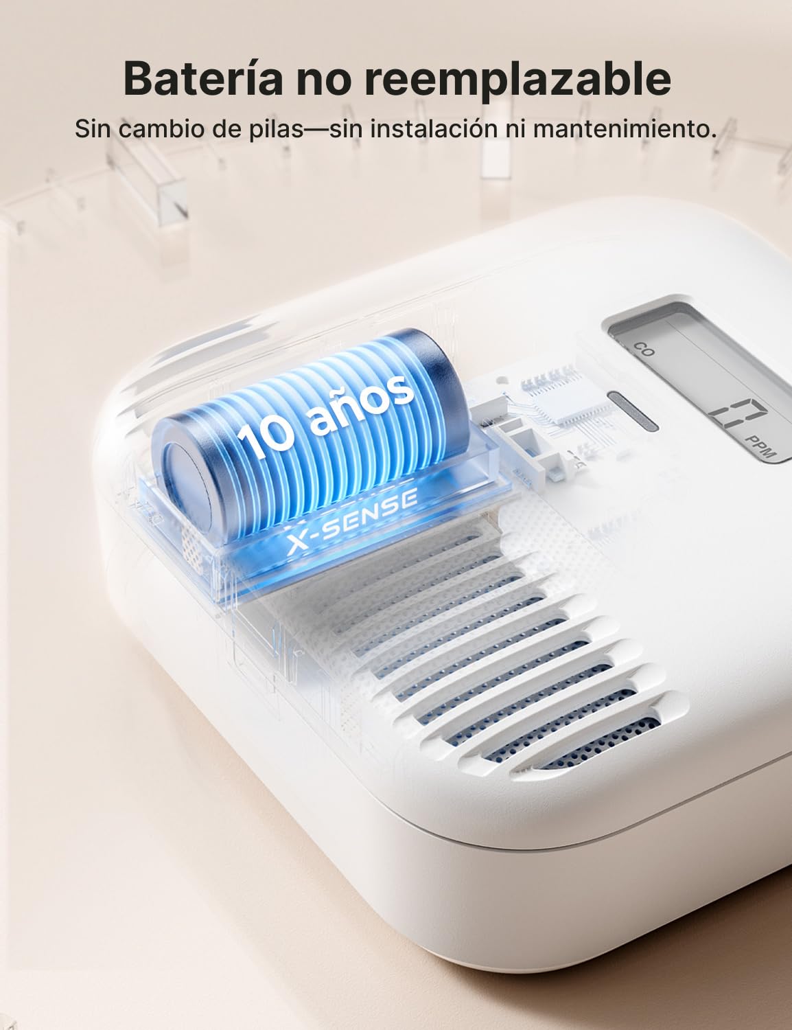 X-Sense Detector de monóxido de carbono, detector portátil de CO, batería integrada de 10 años, XC0K-SN (2 unidades)