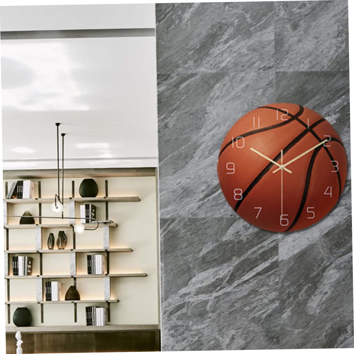 Artibetter Vintage Ball-Design Wanduhr - Retro Basketball-Dekor für Kinderzimmer - HeimKunst Stille 3D FußballUhrwerk