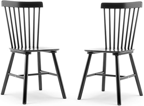 Miniatura 7 de LUE BONA Windsor - Juego de 4 sillas de comedor, silla de comedor de madera con respaldo de husillo, sillas de comedor de madera, sillas de comedor