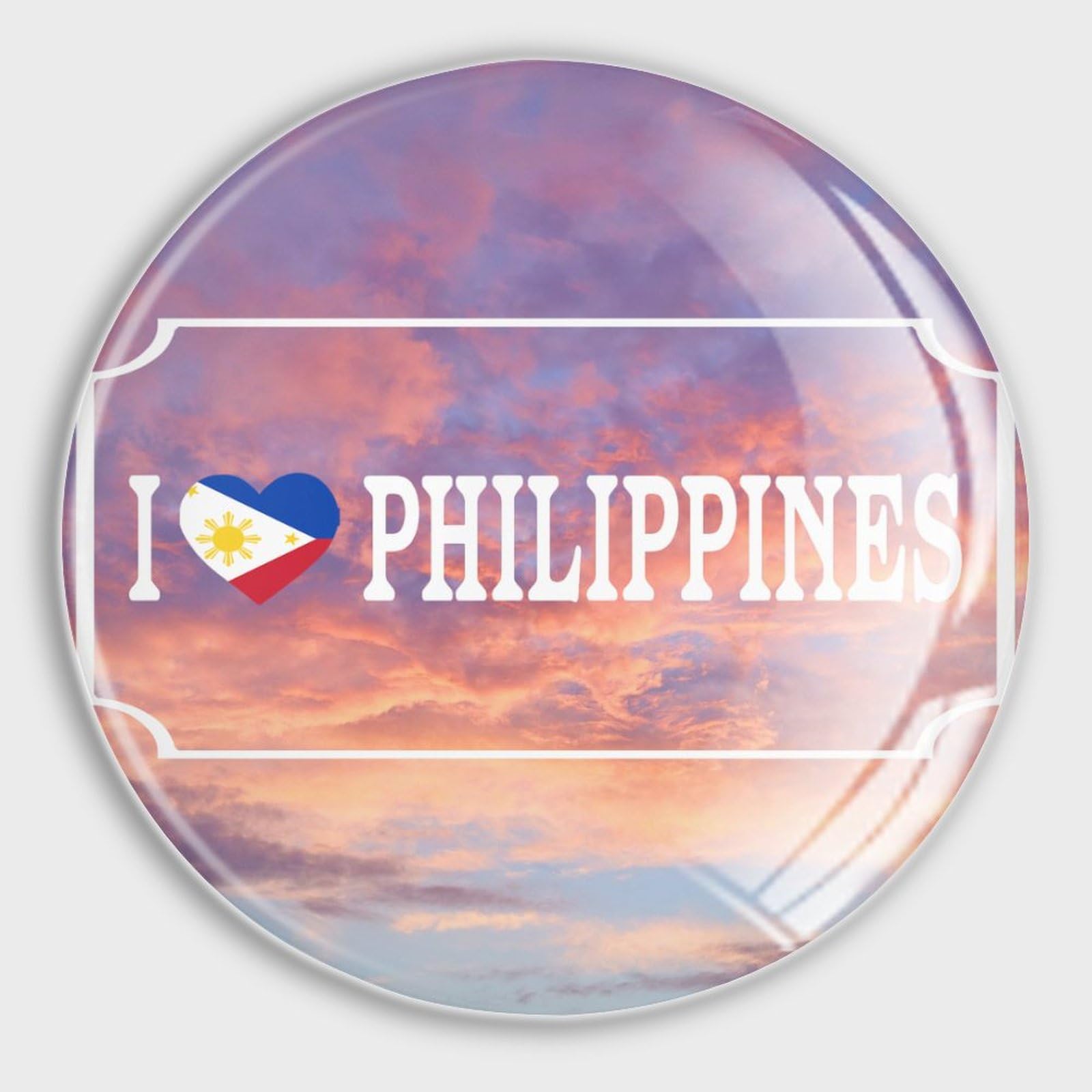 Aimant drapeau Philippines en verre pour frigo et tableau lot de 4