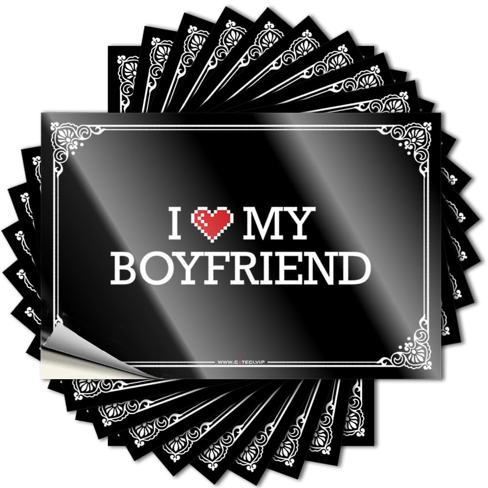 Lake House Decorations Comfort Decals - I Love My Boyfriend Hard Waterproof Vinyl Sticker(8X12CM)