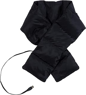 広電(KODEN) USB 電熱マフラー 充電式 アウトドア対応 キャンプ 洗える 速暖 110×15cm ブラック CUZ302G-K