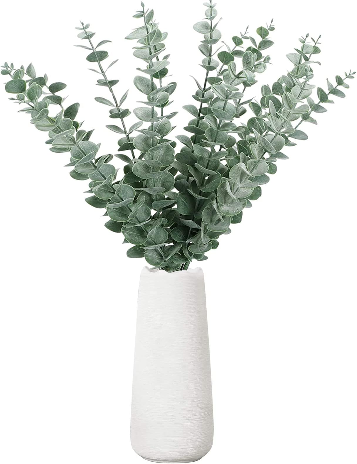 20 Pcs Artificial Eucalyptus Stems Leaves Real Touch Faux Eucalyptus Wedding Bouquet Artificial Flowers Greenery for Flower Arrangement, Home Wedding Party Decoration.