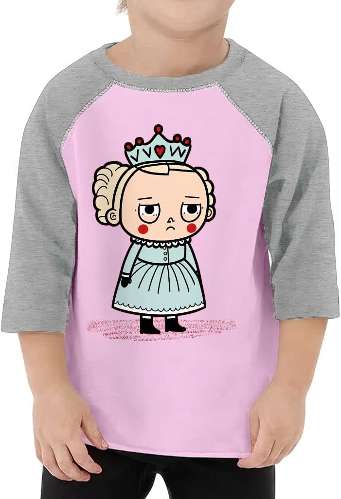 Princess Design Toddler Baseball T-Shirt - Unique 3/4 Sleeve T-Shirt - Themed Kids' Baseball Tee