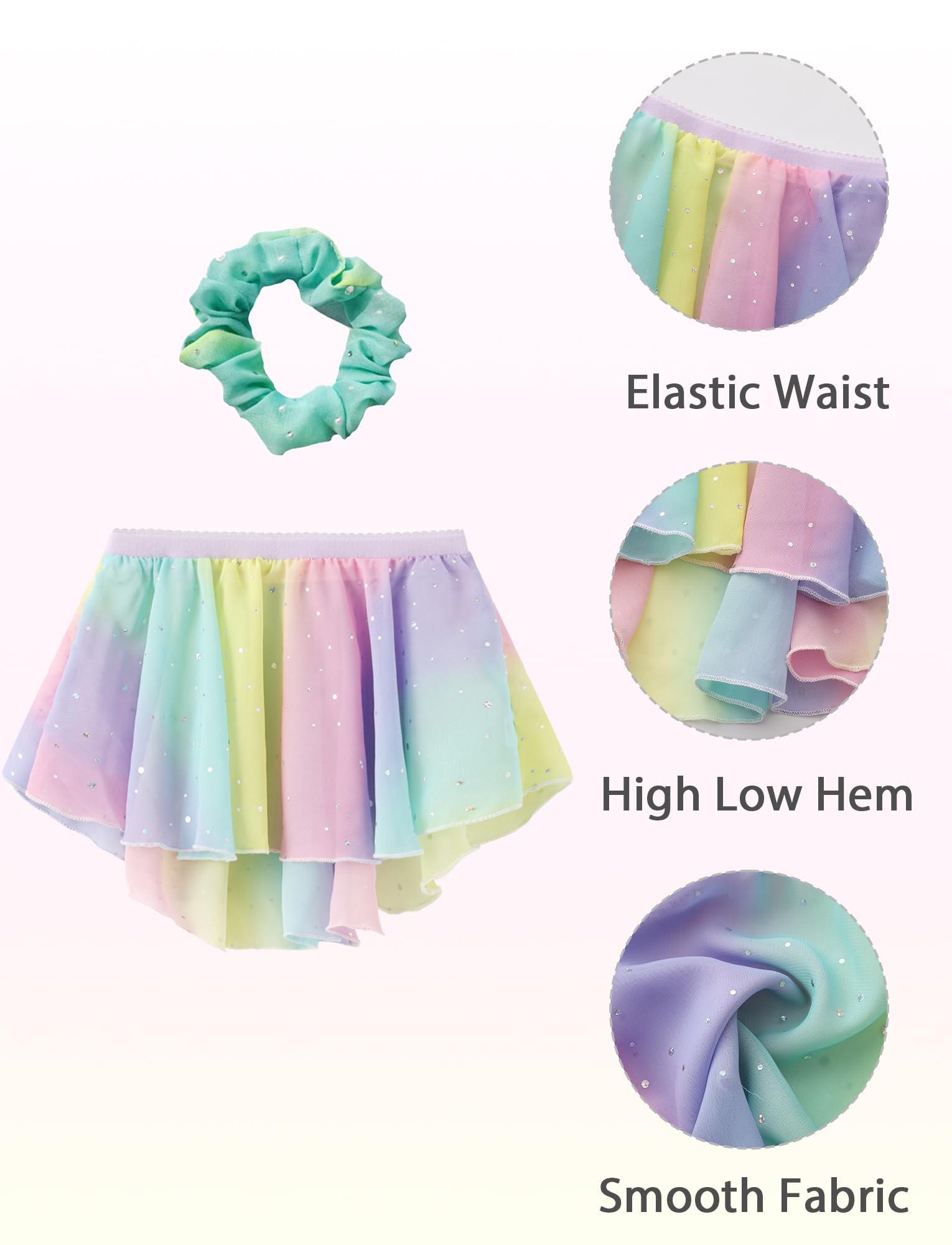 Happy Cherry Enfant Gym Body avec Jupe Bandeau Ensemble Justaucorps Gymnastique Fille Manche Longue Tenue de Sport