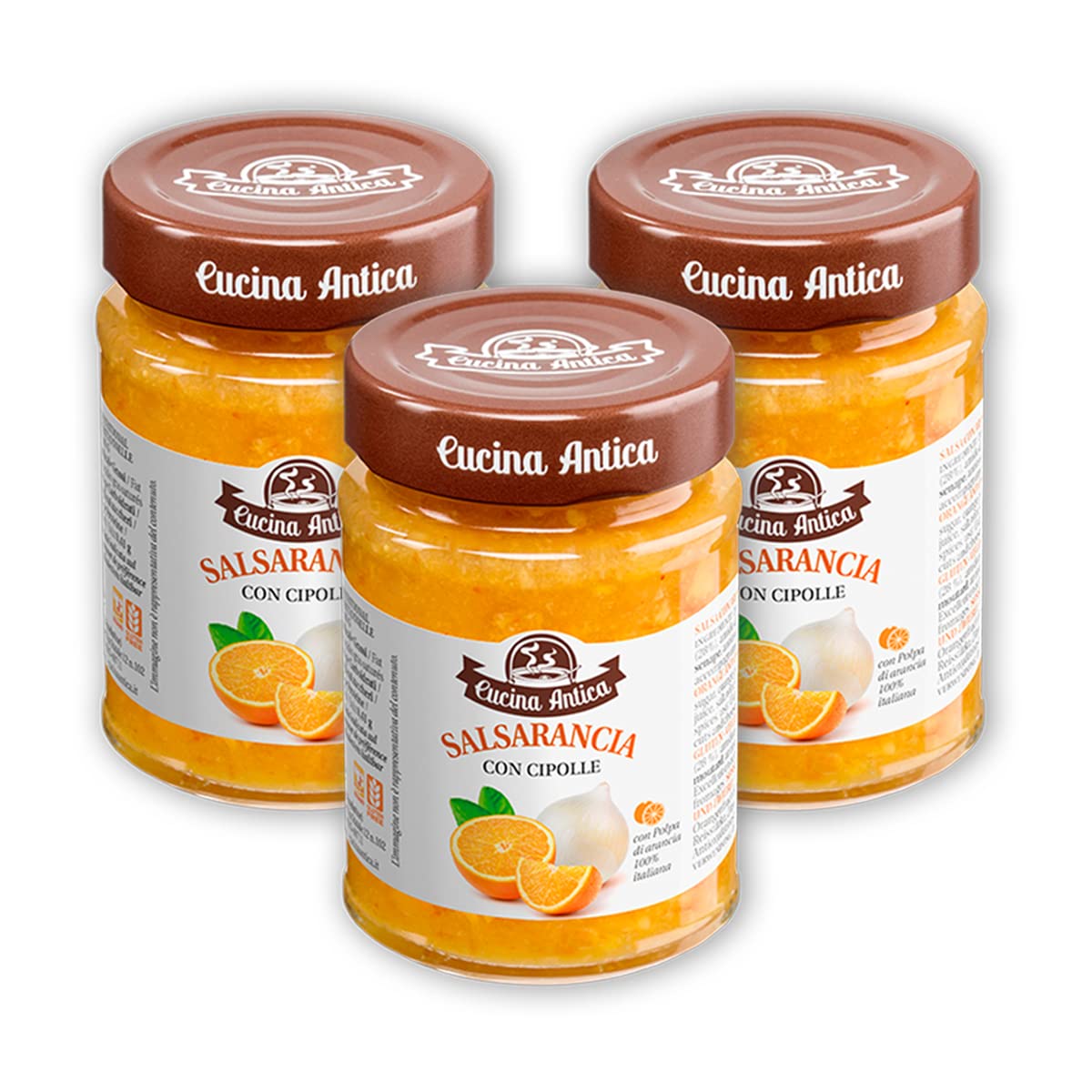 Cucina Antica - Salsarancia Oignons et Orange - 3 Pots de 210 g