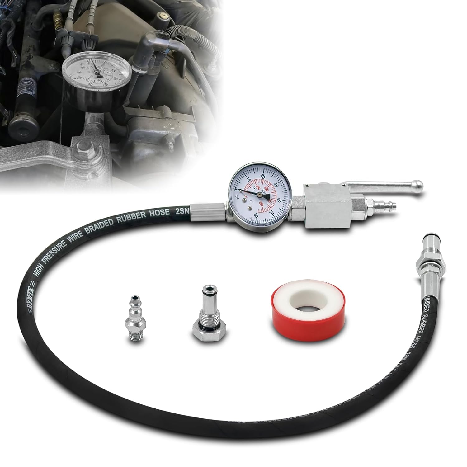 High Pressure Oil System IPR Air Test Tool Special Kit Fit for Ford 6.0L/7.3L Powerstroke Diesel, High Pressure Oil Pressure Tester Kit with IPR Air Testing Fitting