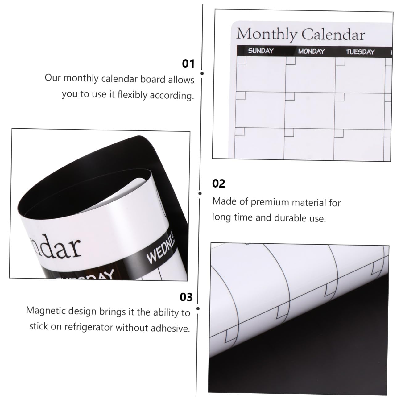 Tofficu 3 Stück Magnetischer Kalender Whiteboard Kalender Magnetkalender Für Kühlschrank Adventskalender Kühlschrankkalender Adventskalender Für Kalender Für Kühlschrank