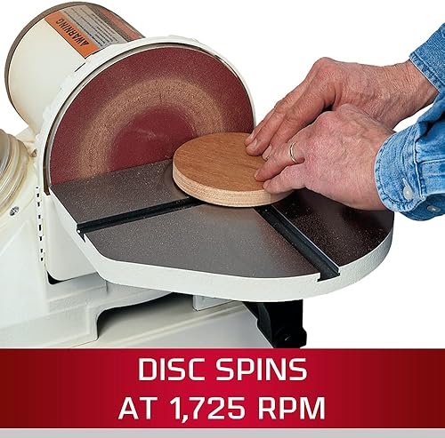 Miniatura 5 de JET JSG-96OS, correa de 6 x 48 pulgadas y lijadora de disco de 9 pulgadas con soporte, 1 ph 115 V (708596K)