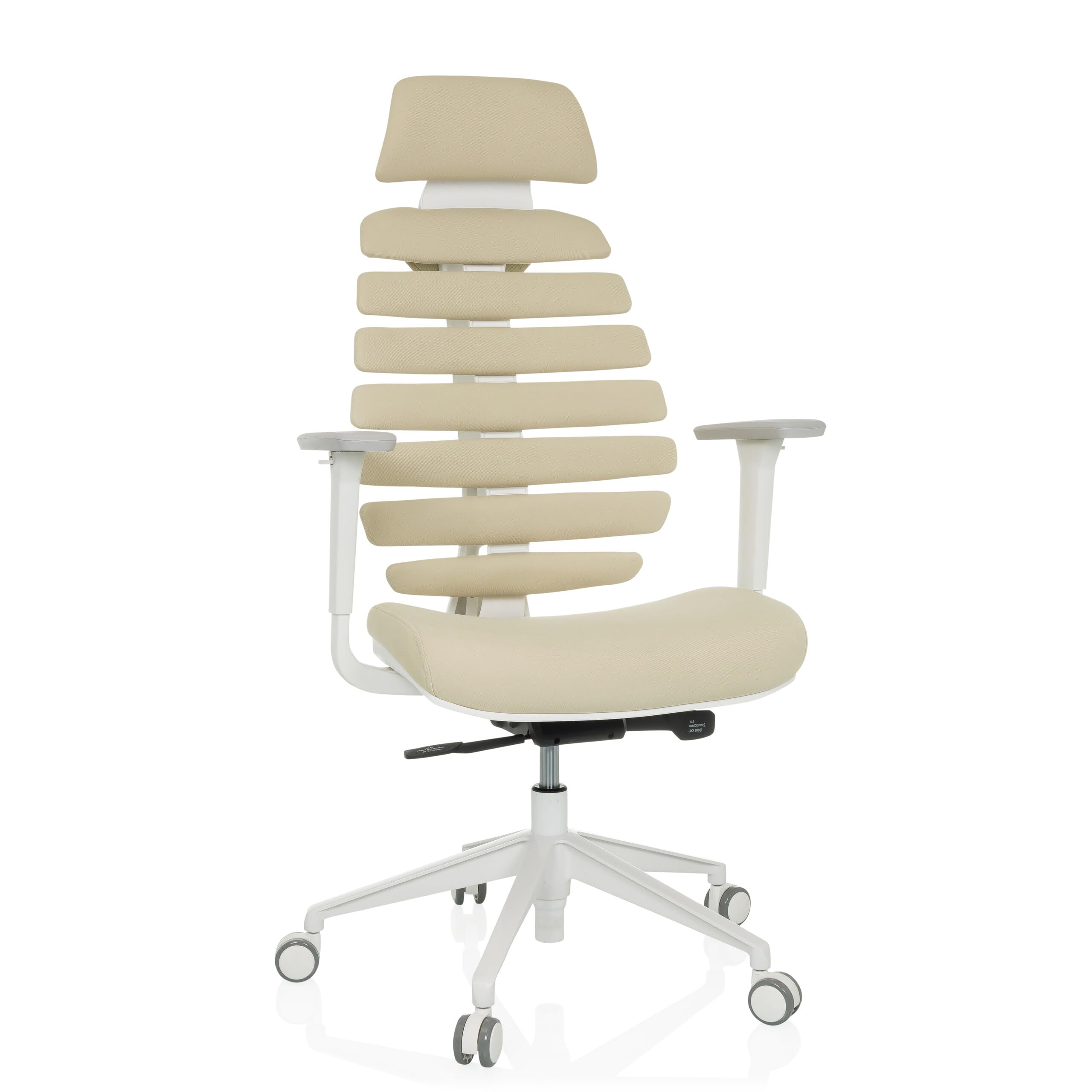 hjh OFFICE Silla de Oficina Profesional Silla giratoria Ergo Line W con Respaldo ergonómico Incl. Soporte Lumbar, Beige