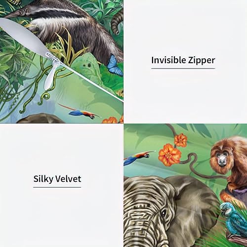 Miniatura 5 de Fundas de almohada de tigre de dibujos animados, cocodrilo, hipopótamo, elefante, fundas de almohada de safari africano, fundas de almohada de