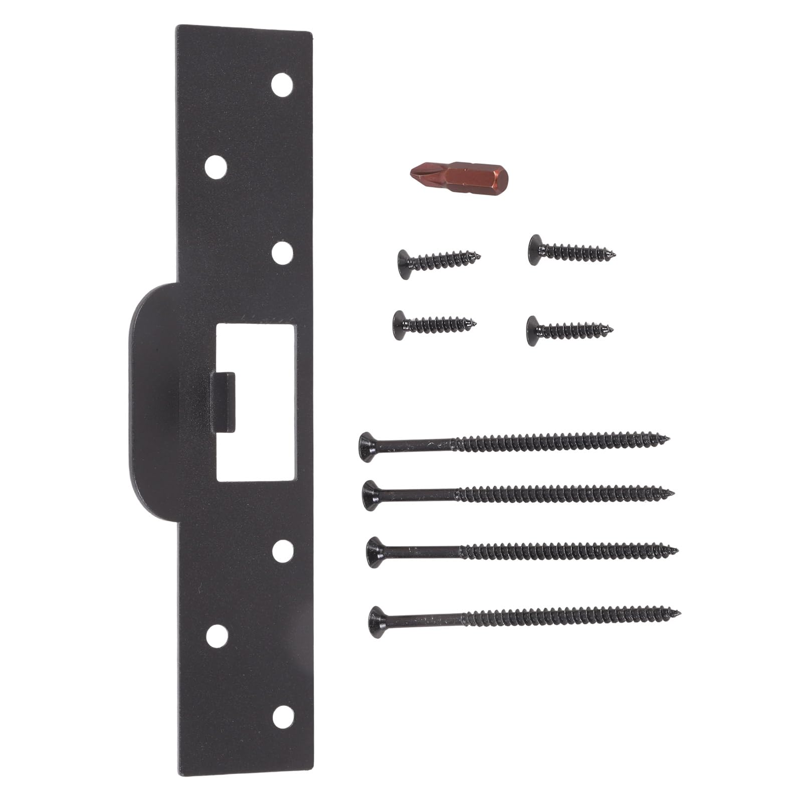 Shyyoulqe Black Type Door Strikes Plate Reinforced Length Covers Worn Slots And Improper Woodwork Repairs Stainless Steel Construction Heavy Type Cabinets Door Hardwares