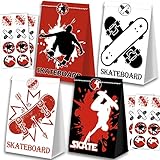 24PCS Skateboard Birthday Party Bags - Skateboard Party Decor & Supplies for Skater Boys & Girls