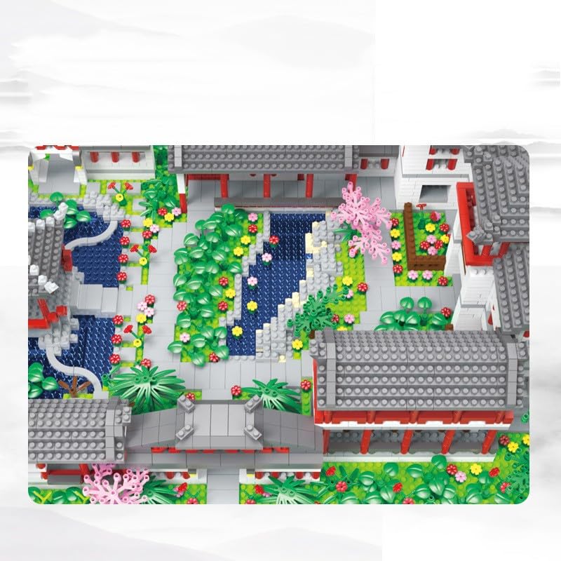 KeKeDuo Traumgarten Bausteine Bausatz, 2685 Klemmbausteine Modular Chinesische Architektur Modellbausatz, Micro Bricks Konstruktionsspielzeug Nicht Kompatibel mit Großen Marken