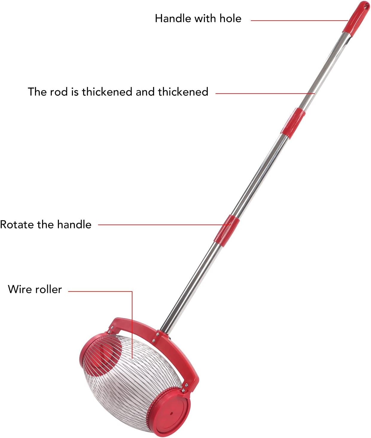 Nut Gatherer Adjustable Long Handle Labor Saving Pecan Walnutp Chestnut Golf Picker Collector Roller Harvester Picker Quick Collection (Rotation Cover)