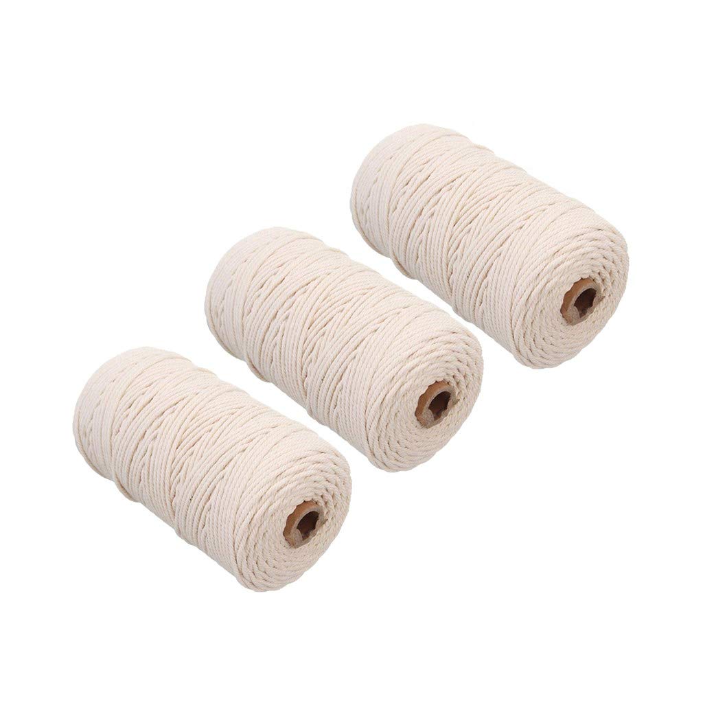 2mm x 200m Macrame Cotton Cord for Wall Hanging Dream Catcher （Three pack）
