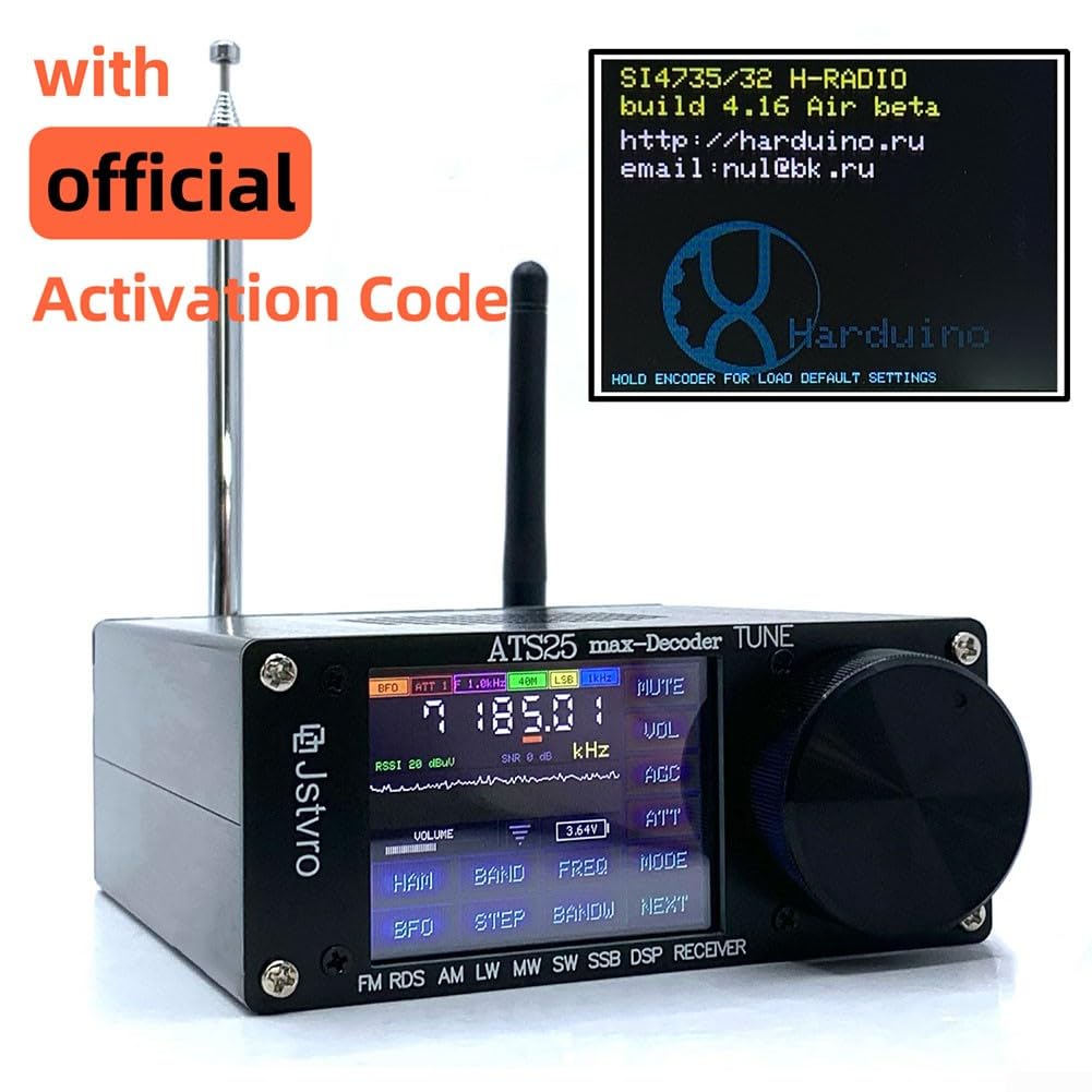 ATS-25Max SI4732 Radio, DSP FM LW MW SW SSB Empfänger, 2,4 Zoll Touchscreen, Funkempfänger-Set, Gehäuse aus Aluminiumlegierung, Digitale Tastatur Zur Eingabe Der Frequenz, DAB Radio
