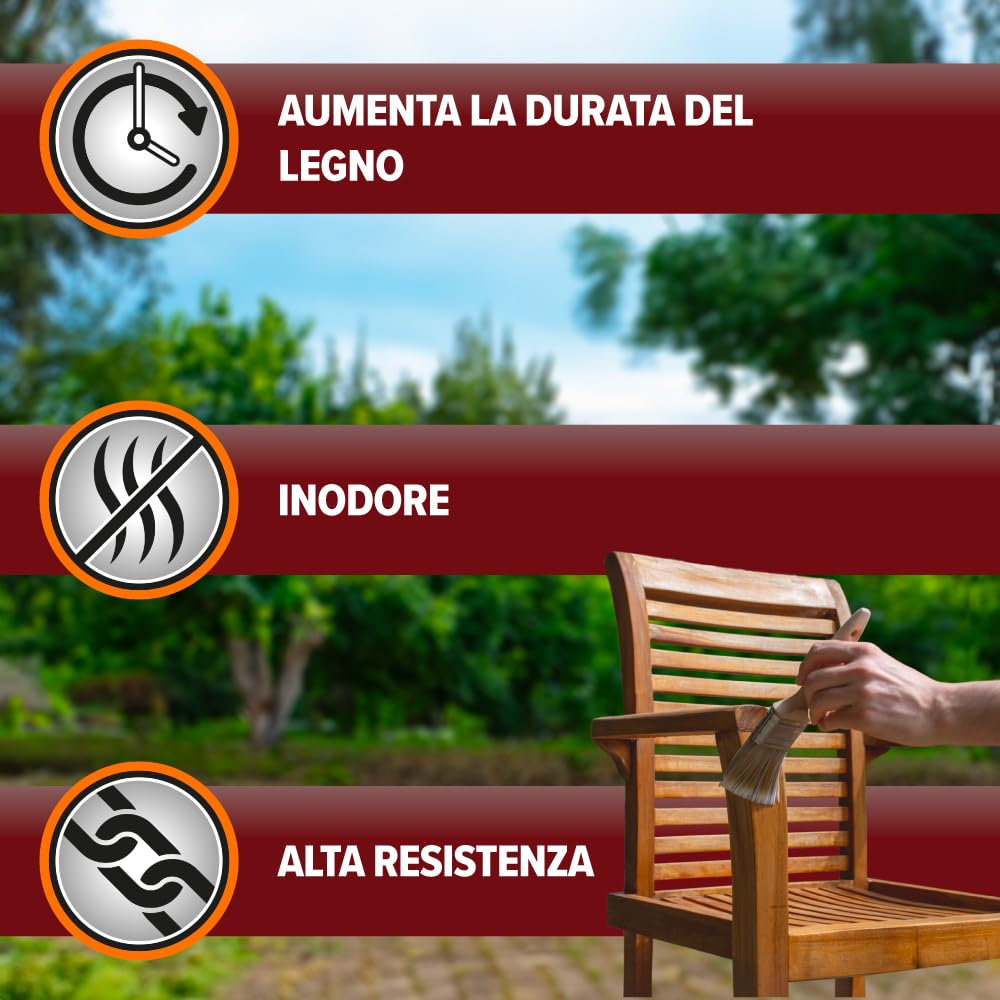 Roxil Preservante per Legno Incolore 5 Litri Protezione Contro Funghi e Insetti Xilofagi