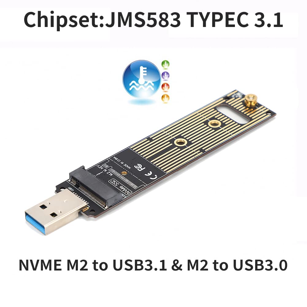 Adapter m.2 NVMe a USB 3.1 - Conversione SSD M.2 - Dettaglio