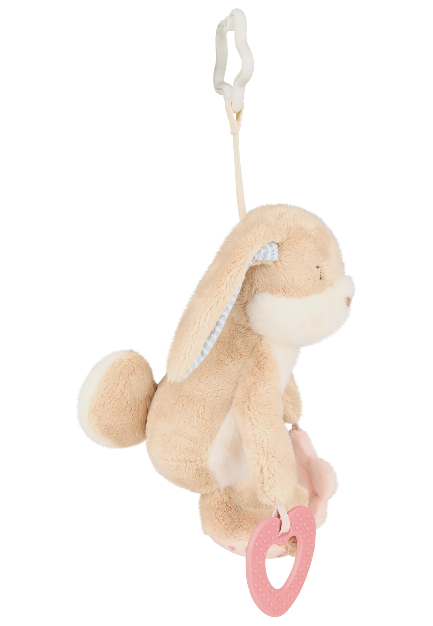 Sterntaler Activity Spielzeug Hase Hanni - Plüschtier aus Flauschstoff - Baby Spielzeug zum Aufhängen - mit Rassel, Spiegel, Knisterpapier & Beißring - ideal unterwegs - Kinderwagen & Babyschale