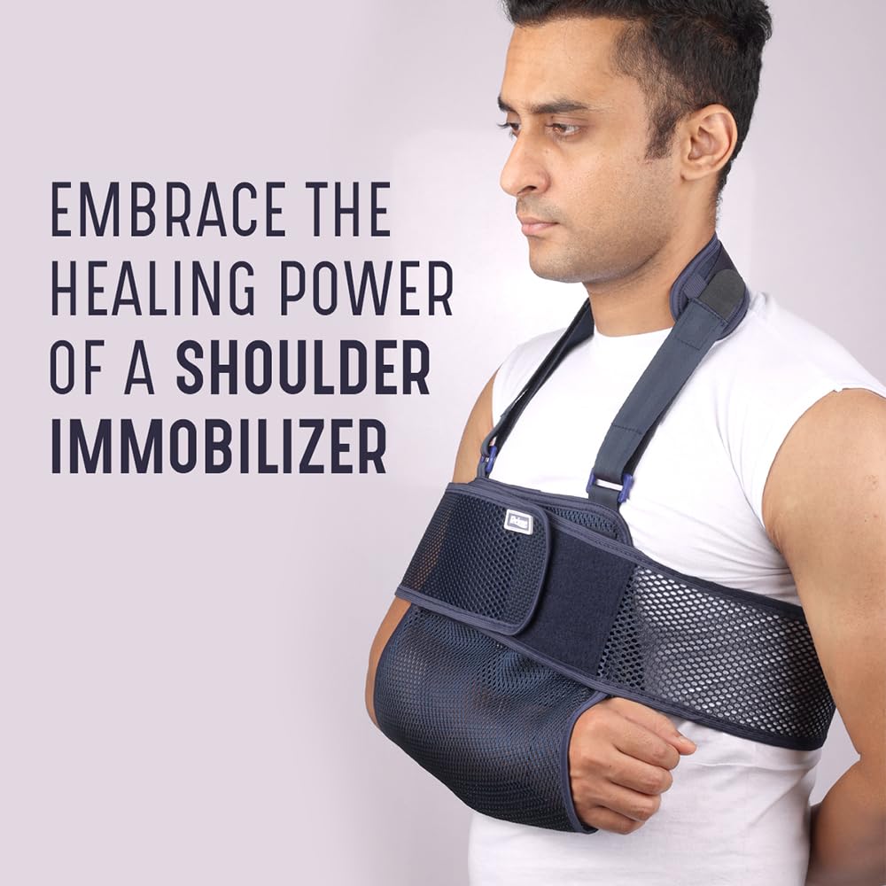 Prime Shoulder Immobilizer Support Brace | Arm Sling for Shoulder Pain, Dislocation, Fracture, Post-Surgery Recovery | Adjustable, Breathable Orthopedic Shoulder Immobilizer for Men & Women - Image 4 thumbnail