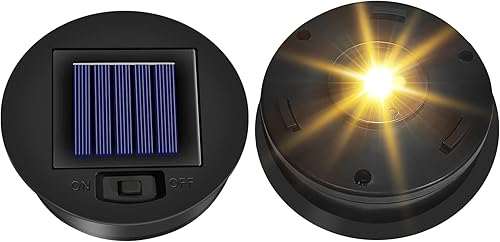 Paquete de 4 luces solares de repuesto (tamaño superior de 3.15 pulgadas, tamaño inferior de 2.76 pulgadas), tapas de luz solar impermeable para