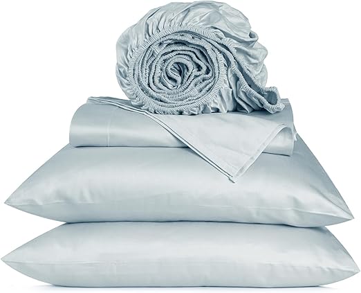 URBANHUT 800 Thread Count Egyptian Cotton Sheets Set Full Size, Luxury Full Size Bed Sheets, 4 Pc Bed Sheet Sets, Hotel Sheets Sateen Finish Fits 16" Deep Pocket - Light Blue