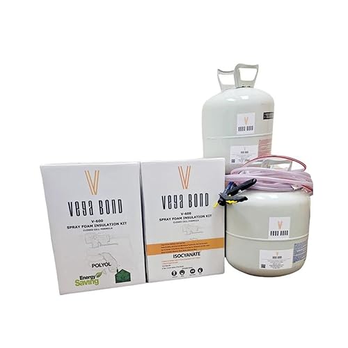 Vega Bond V600 - Kit de aislamiento de espuma de pulverización de celda cerrada. Sellador de espuma de 2 partes 600BF, Blanco