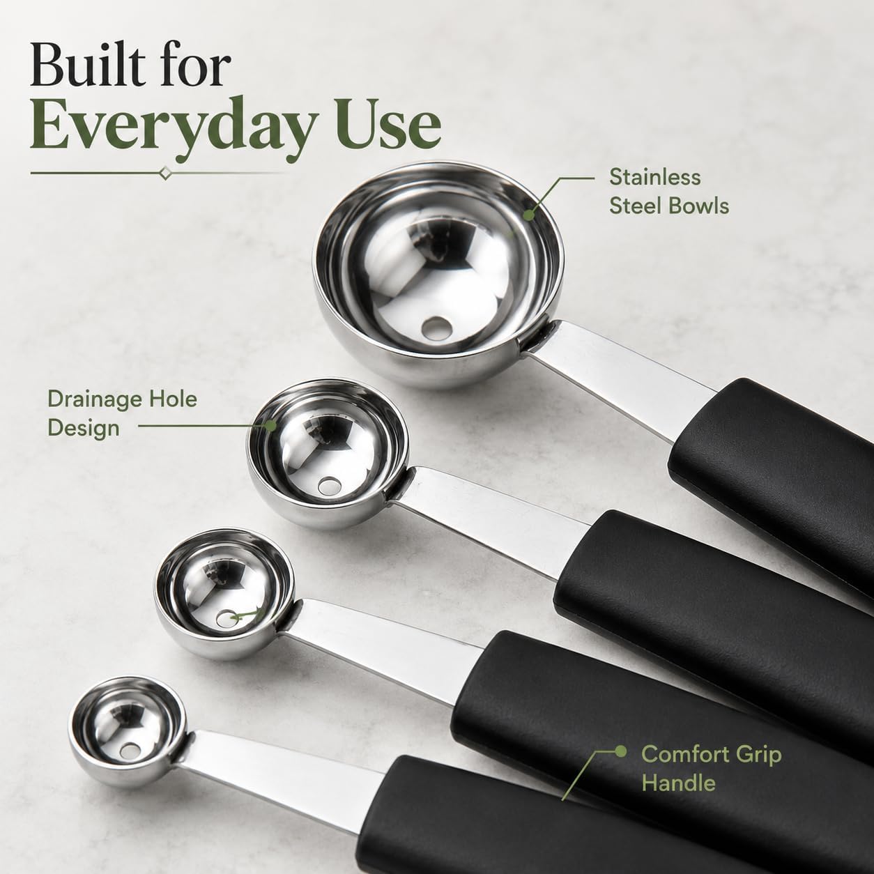 Stainless Steel Melon Baller Scoop: 4pcs Fruit Ice Cream Baller with Comfortable Grip Handle Round Melon Balls Scooper for Watermelon Ice Cream Fruits