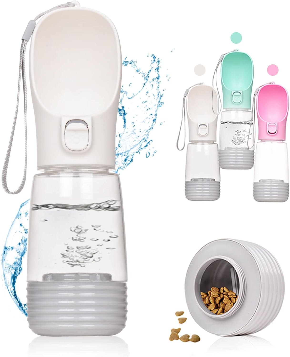 Portable Dog Water Bottles with Leakproof Bowl Dispenser Water & Food Container for Walking Hiking On The Go