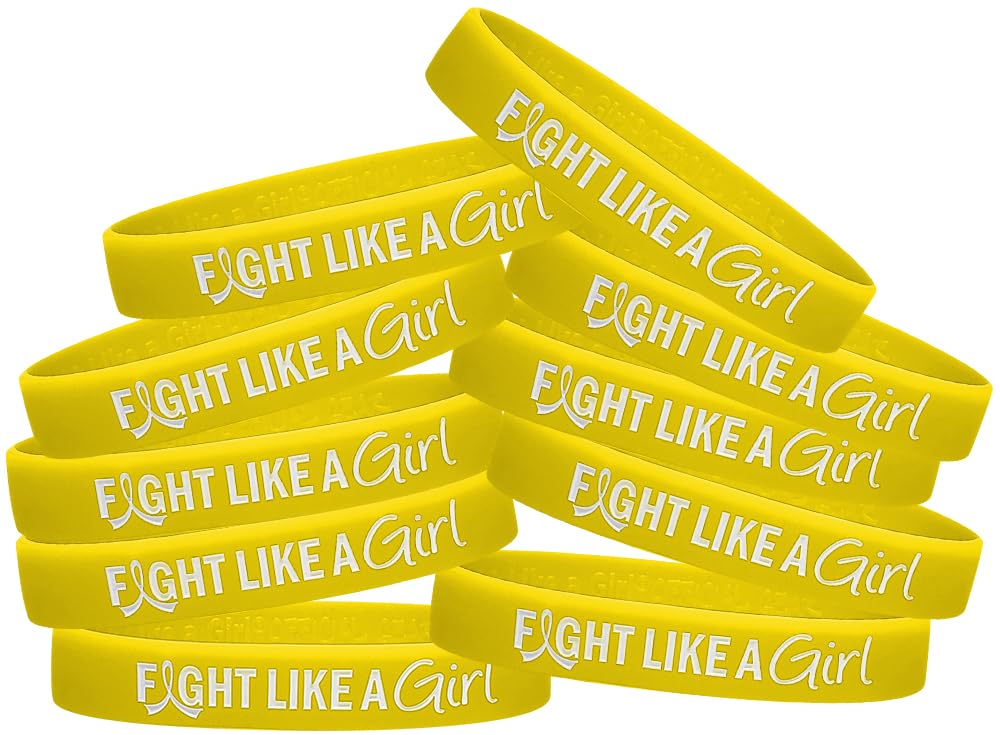 Fight Like a Girl Hybrid Silicone Wristband Bracelet (10 Pack)