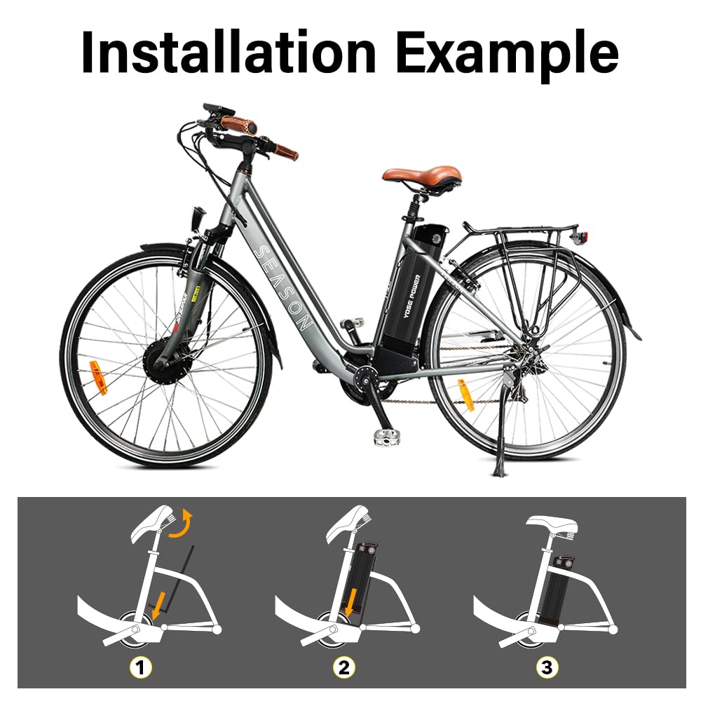 YS YOSE POWER 48V 15.6Ah Ebike Battery Compatible with ECOTRIC Hammer Fat Tire Ebike 48V 15Ah Electric Bike Battery Fit for ECOTRIC Hammer FAT20850C Bicycle Battery 430mm Height