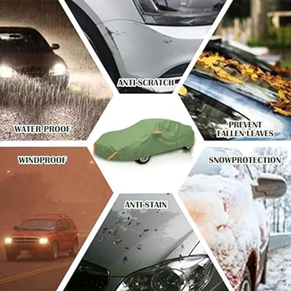 Copertura auto per Opel Manta Gse Cascada |Copertura auto per uso esterno - Protezione Tutto Tempo Antipolvere Antivento Antiacqua Antigraffio(Green,Manta)