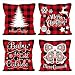 Produktbild Anyingkai 4PCS Weihnachten Kissenbezug,Kissenbezug Leinen,Weihnachten Dekokissen,Weihnachten Kissen Set,Weihnachten Kissen,Weihnachtskissenbezug 45x45