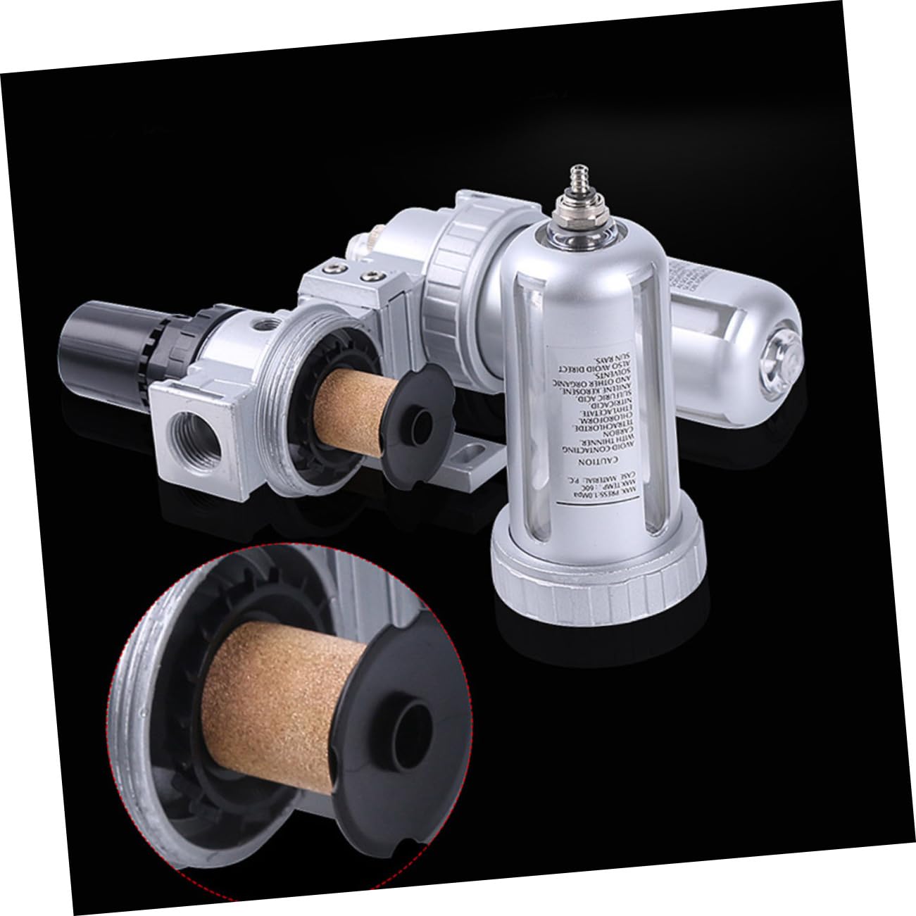 Homoyoyo Regolatore Del Compressore d Aria Separatore Olio-acqua Filtro Regolatore Scarico Automatico Per Utensili Pneumatici e Installazione Gas