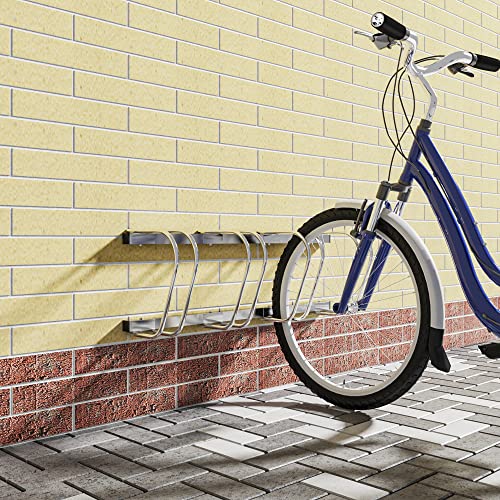 WOLTU Fahrradständer für 4 Fahrräder, Bodenständer aus Metall, Silber – Ansicht 6
