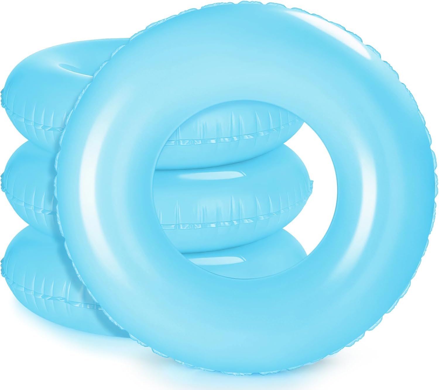 ShinyRelief 4 Pcs Inflatable Pool Floats Swim Rings for Adults Colorful Swim Inner Tube Swimming Ring Raft Float Toys for Beach Swimming Pool Party Supplies(33 Inch,Blue)