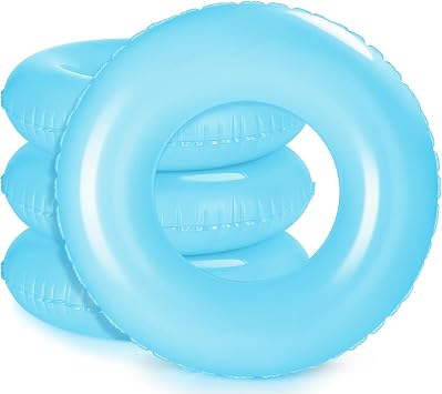 4 Pcs Inflatable Pool Floats Swim Rings for Adults Colorful Swim Inner Tube Swimming Ring Raft Float Toys for Beach Swimming Pool Party Supplies33 Inch,Blue