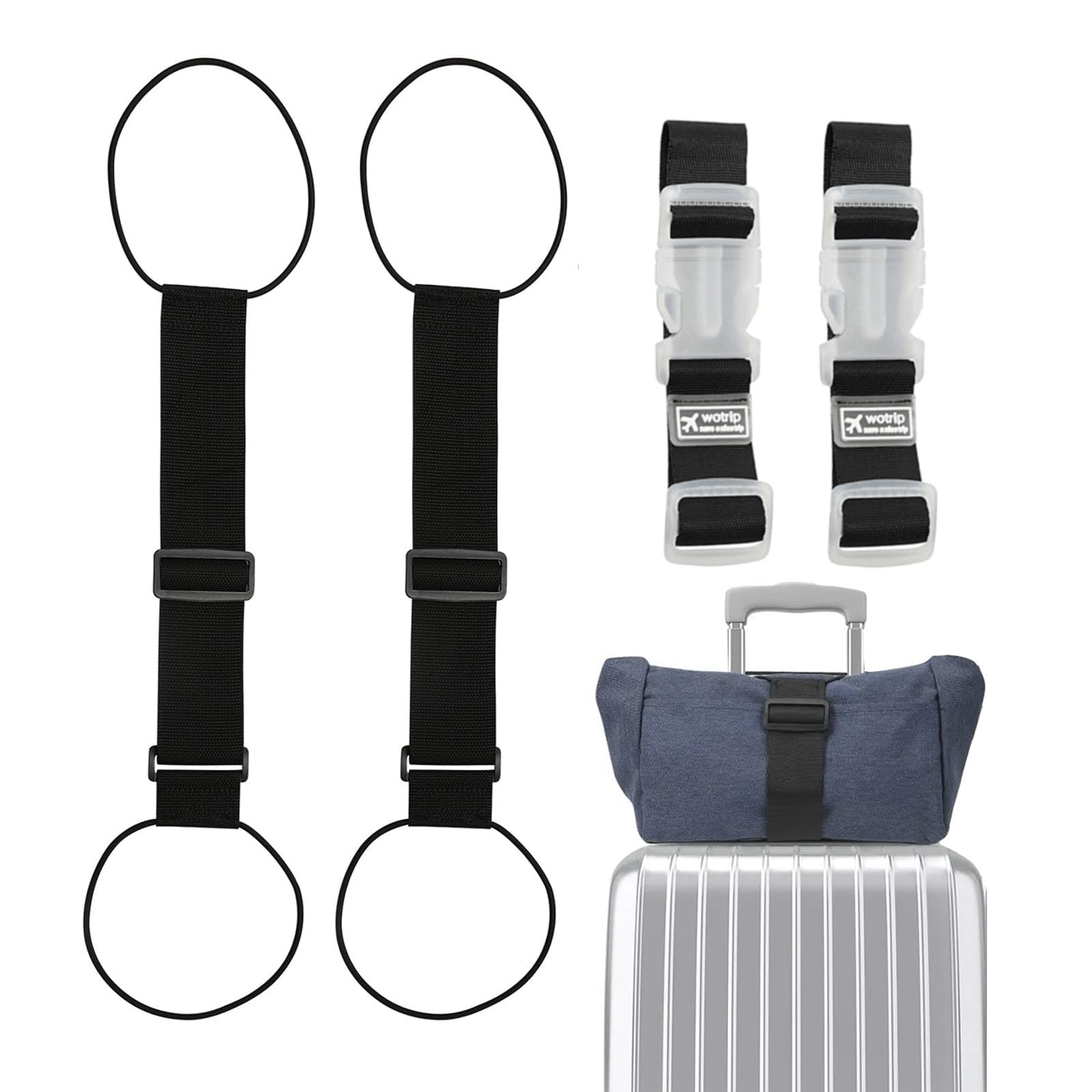 4 Pieces Luggage Straps, Elastic Bag Strap for Suitcases, Luggage Binder Strap for Travel Organization, Secure Multiple Bags on Wheeled Luggage-image-20
