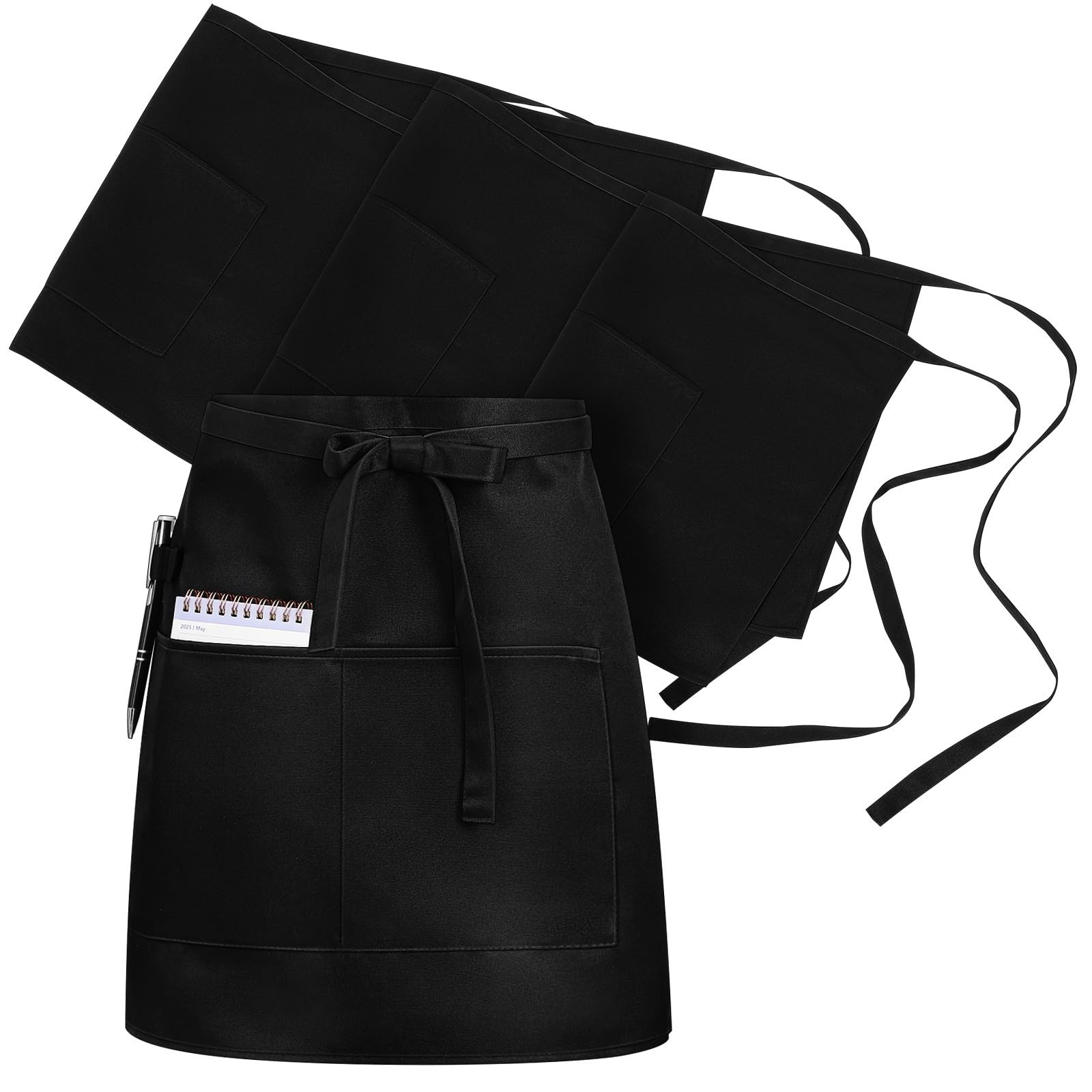 4 Stück pack Küchenschürzen für Damen und Herren Verstellbare Halbschürzen aus Polyestergewebe Maschinenwaschbar und Komfortabel für Hotels und Restaurants