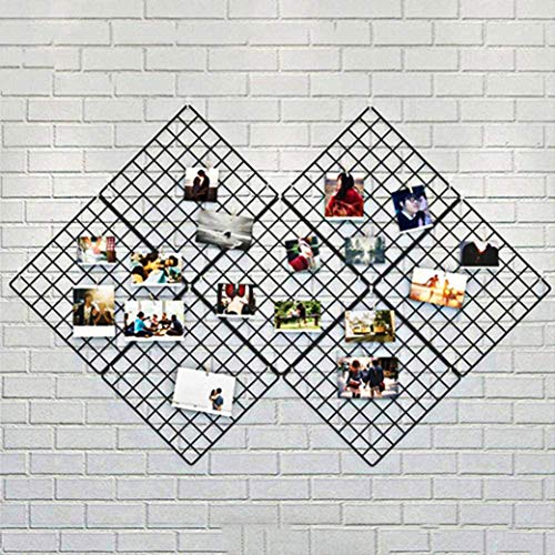Image of MILAD SAIFIX Grid Photo Wall, Photo Wall Creative Decoration, Photo Frame, Shooting Props Family, Office, Etc. (30 L x 30 W in CM's, Black, Set of 2 Pcs)
