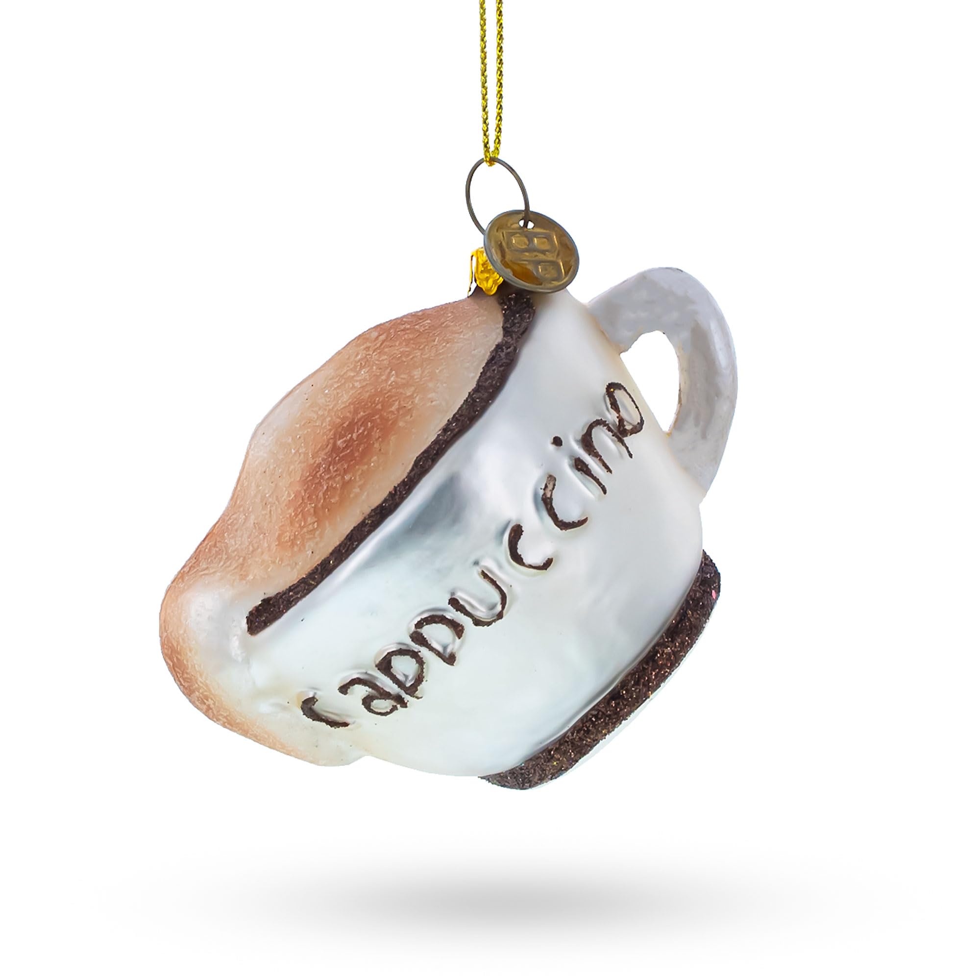 Suspension sapin de Noël cappuccino verre soufflé objet décoratif intérieur fête