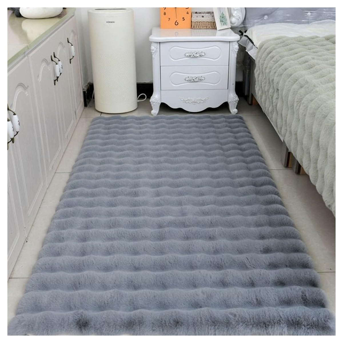 Tapis en fausse fourrure salon moderne 90x160 cm couleur A moelleux