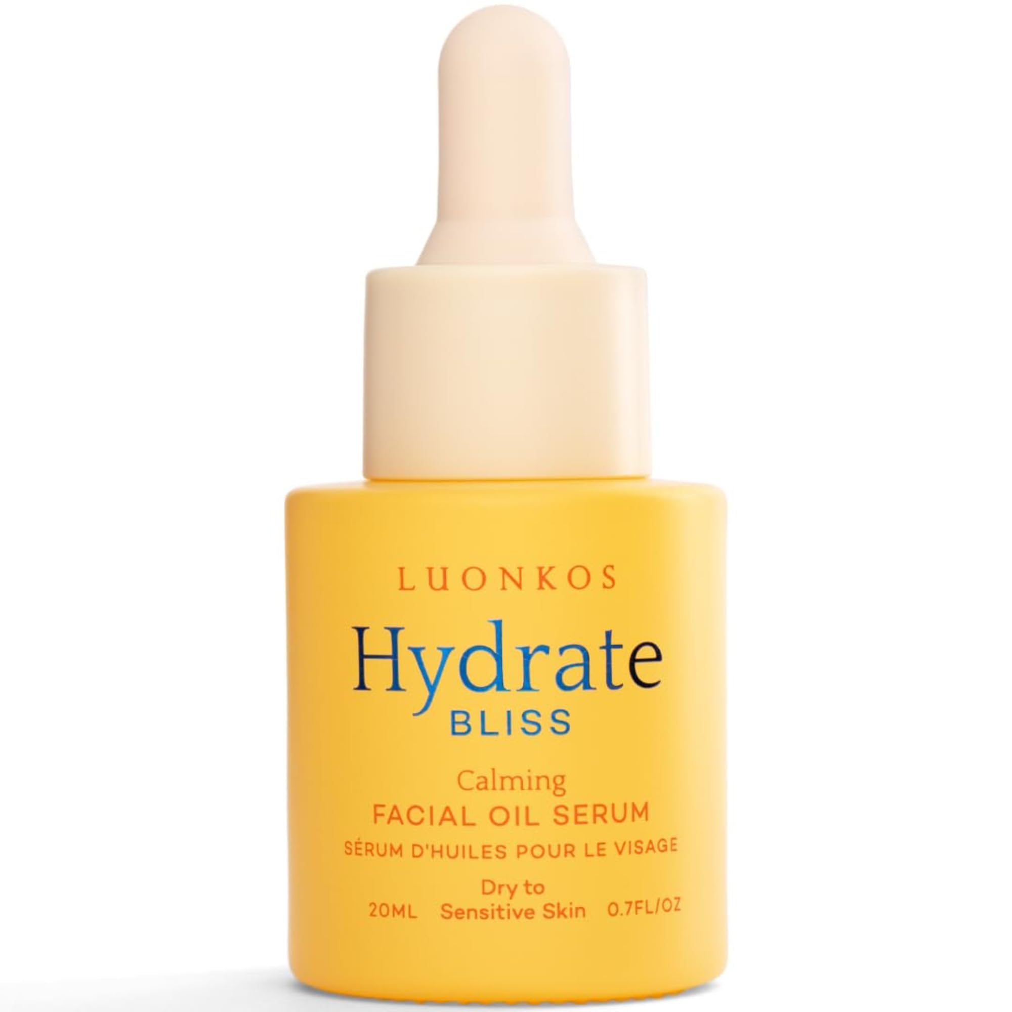 LUONKOS Bliss Facial Serum, Oil-Based Alternative to Vitamin C Serum for Face – Smooth Hydrating Serum with Vitamin E, Almond Oil, Squalane, Flower